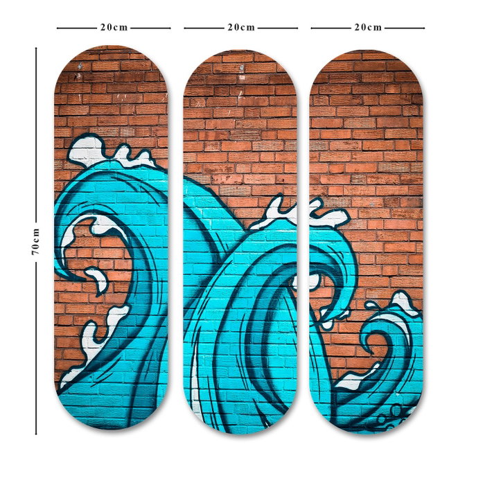 Wallity Cuadro Decorativo de MDF Multicolor (3 Piezas, 70 x 70 cm)